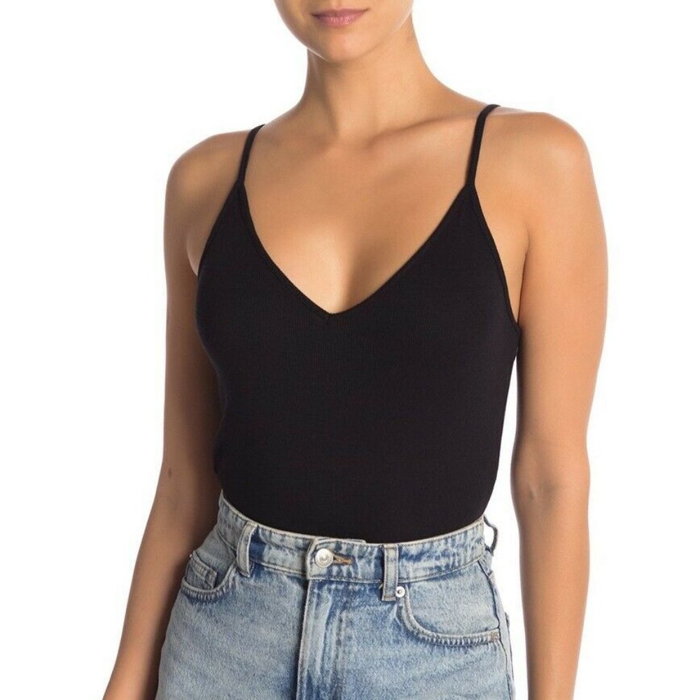 BP. V-Neck Ribbed Thong Bodysuit
